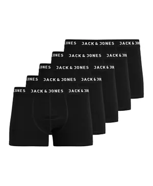 Jack & Jones Junior 5 Pack Jachuey Trunks - Black