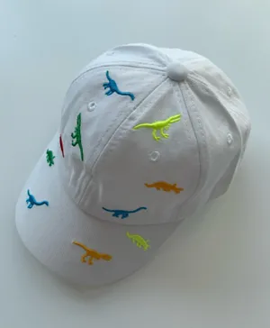 قبعة ذا جيرل كاب دينو بحزام قابل للتعديل - أبيض