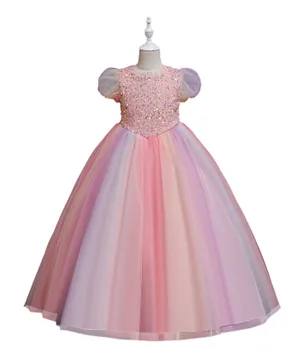 Babyqlo Sequin Embellished Princess Gown -Multicolor