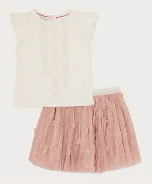Monsoon Children Flower Top & Skirt Set - Multicolor