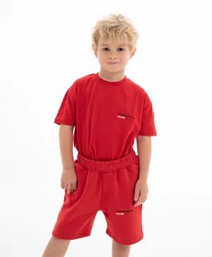 TWAN 4Seasons Kids Organic Oversized Shorts - Red