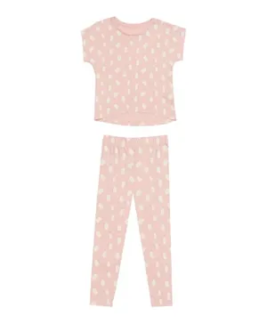 GreenTreat Bamboo All Over Printed Pyjama/Co-ord Set - Pink