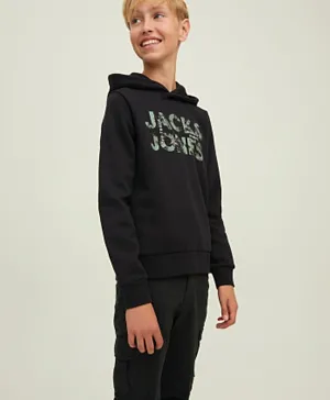 Jack & Jones Junior Logo Graphic Hoodie - Black