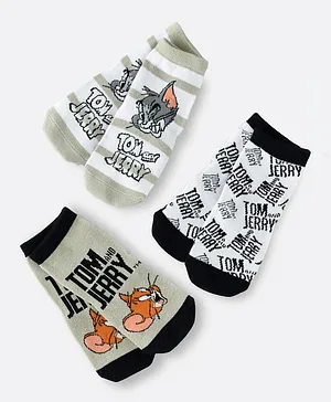 Warner Brother 3 Pack Tom and Jerry Crew Socks - Multicolor