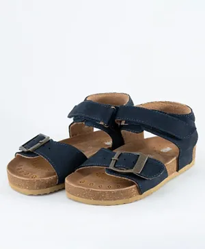 Just Kids Brands Cooper Single Velcro Flat Sandals - Navy