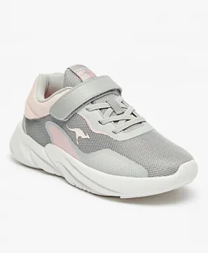 Kangaroos Velcro Closure Textured Sneakers - Grey