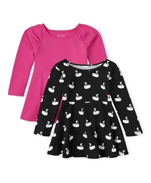 ذا تشيلدرنز بليس - طقم فستان بتصميم بطة للأطفال مكون من قطعتين  - متعدد الألوان