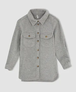 DeFacto Collar Neck Shirt - Grey