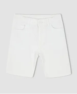 DeFacto Button Closure Shorts - White