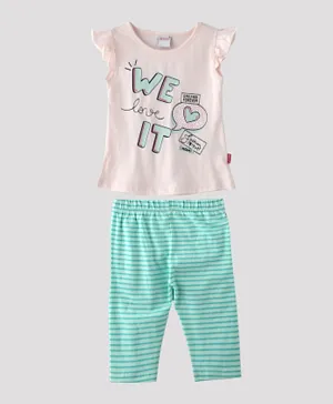 Genius We Love It T-Shirt & Capri Set - Light Pink