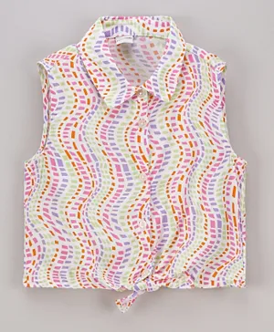 LC Waikiki Patterned Tie-Up Detail Shirt - Multicolor