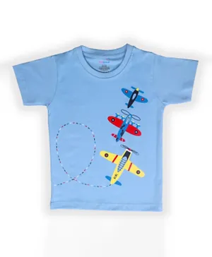 Babyqlo Aeroplane Round Neck T-Shirt - Blue