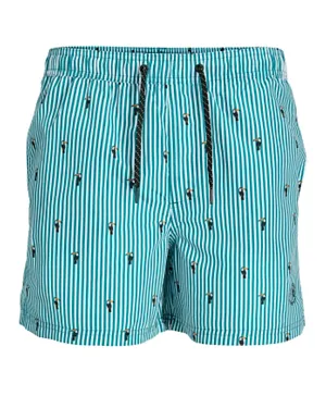 Jack & Jones Junior Mini Drawstring Swim Shorts - Blue