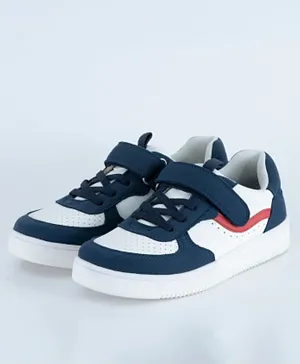 Just Kids Brands Isaac Velcro With Elastic Lace Life Style Casual Shoes - Navy