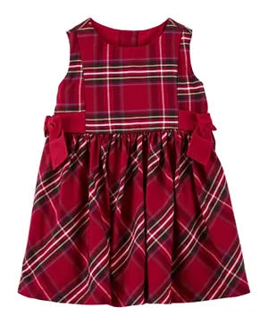 Carter's Plaid Sateen Dress - Red