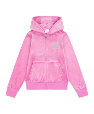Juicy Couture Velour Sparkly Hooded Jacket - Pink