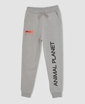 DeFacto Full Length Graphic Joggers - Grey