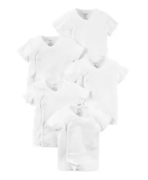 Carter's 5-Pack Side-Snap Tees - White