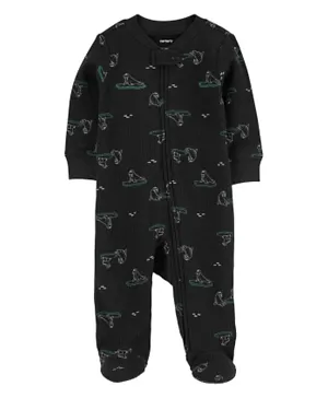 Carter's Walruses Print 2-Way Zip Sleep & Play Pyjamas - Black
