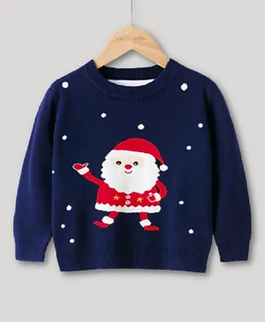 Lamar Baby Christmas  Sweater - Navy Blue