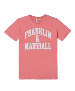 Franklin & Marshall Vintage Arch Logo T-Shirt - Pink