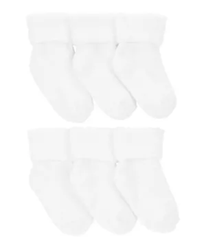 Carter's 6-Pack Foldover Booties - White