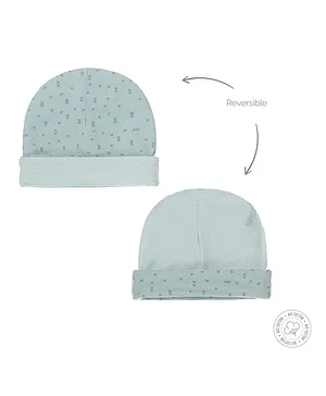 Dirkje Bio Cotton Baby Reversible Hat - Aqua Green