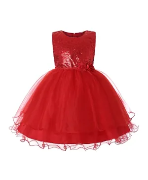 فستان حفلات بطرف مكشكش من دي دانيلا - أحمر