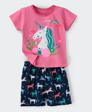 Babyqlo Unicorn Tee with Shorts Set - Pink