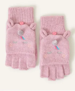 Monsoon Children Unicorn Knitted Gloves - Purple