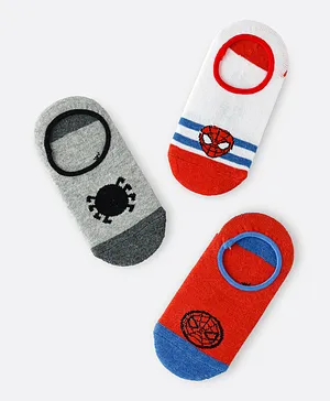 Marvel 3 Pack Spiderman No Show Socks - Multicolor