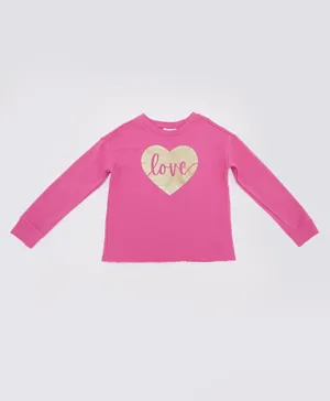 The Children's Place Love Heart Graphic Sweatshirt - Pink