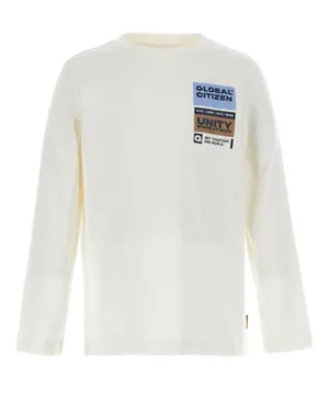 Original Marines Global Citizen Graphic Round Neck T-Shirt - Off White