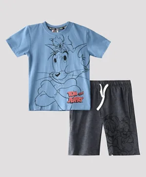 Tom And Jerry T-Shirt With Shorts Set - Blue