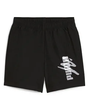 PUMA Logo Graphic Woven Shorts - Black