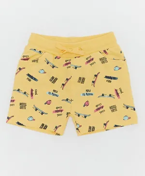 R&B Kids Printed Drawstring Shorts - Yellow