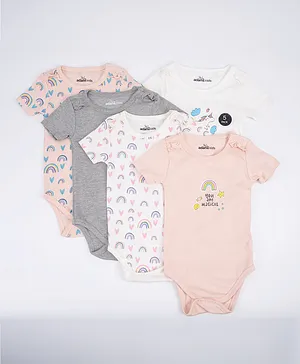 Adams Kids 5 Pack Short Sleeves Bodysuits - Multicolor