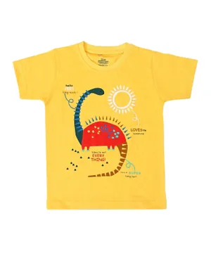 Babyqlo Cute Dino Short Sleeves T-Shirt - Yellow