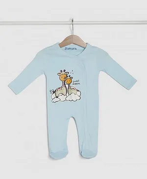 Zarafa Sweet Dream Giraffe Graphic Sleepsuit - Blue