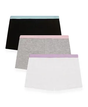 GreenTreat 3 Pack Organic Cotton Solid Shorts - Grey/Black/White