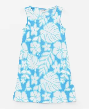 LC Waikiki All Over Floral Print A Line Dress - Blue