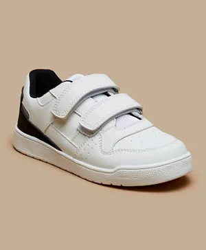 Mister Duchini Panel Detail Sneakers With Hook And Loop Closure - White