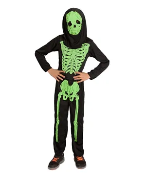 Party Magic Glowing Skeleton Boy Costume - Black & Green