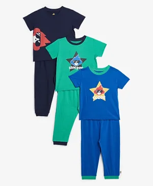 Cheekee Munkee 3-Pack Cool Monkey Graphic Pyjamas Set - Multicolor