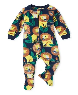 The Children's Place Lion Printed Sleepsuit - Thunder Blue