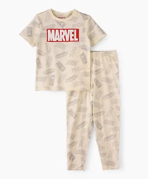 UrbanHaul X Marvel Comics Pyjama Set - Beige