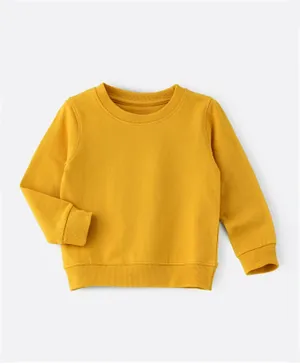 Jelliene Basic Round Neck Sweatshirt - Mustard