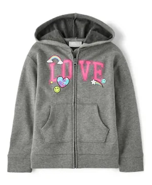 The Children's Place Love Graphic Jacket - Grey