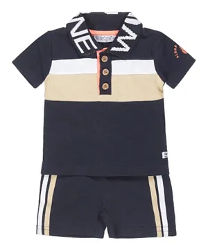 Dirkje Basic Polo T-Shirt & Shorts Set - Navy