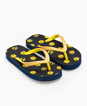 Emoji Flip Flops - Black